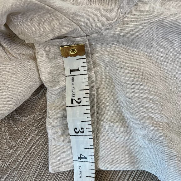 H&M Womens Linen Blend Shorts Elastic Waist Flowy High Rise Tan Size Small - Picture 3 of 4